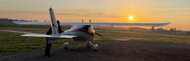 Alter-Eye plane at sunset